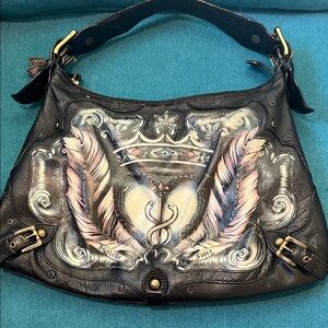 Isabella Fiore Rare Vintage Tatoo Leather Shoulder Bag
